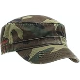The Vintage Year Washed Cadet Cotton Twill Adjustable Military Radar Distressed Sport Caps