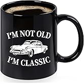 Maustic Birthday Gifts for Men, Gifts for Dad, Grandpa, Christmas Birthday Retirement Gift for Men Uncle Husband, I'm Not Old I'm Classic Funny Fathers Day Coffee Mug, 11 Oz Black