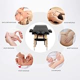 Yaheetech Portable Massage Table Folding Spa Bed 3 Section 60 cm Width Black view 5