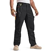 IGOLUMON Men‘s Tactical Cargo Pants with 13 Pockets, Stretch Work Pants with Elastic Waistband for Construction & Hiking