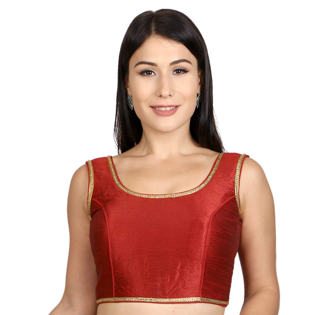 rinkoo women's dupion silk princess cut readymade saree blouse