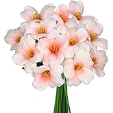 Florielle 12pcs 16" Fully Bloomed Tulip Artificial Flowers Bouquet Fake Faux Flowers for Spring Summer Home Table Centerpieces Decor Party Wedding Mother's Day Easter Gifts Decorations (Peach Pink)