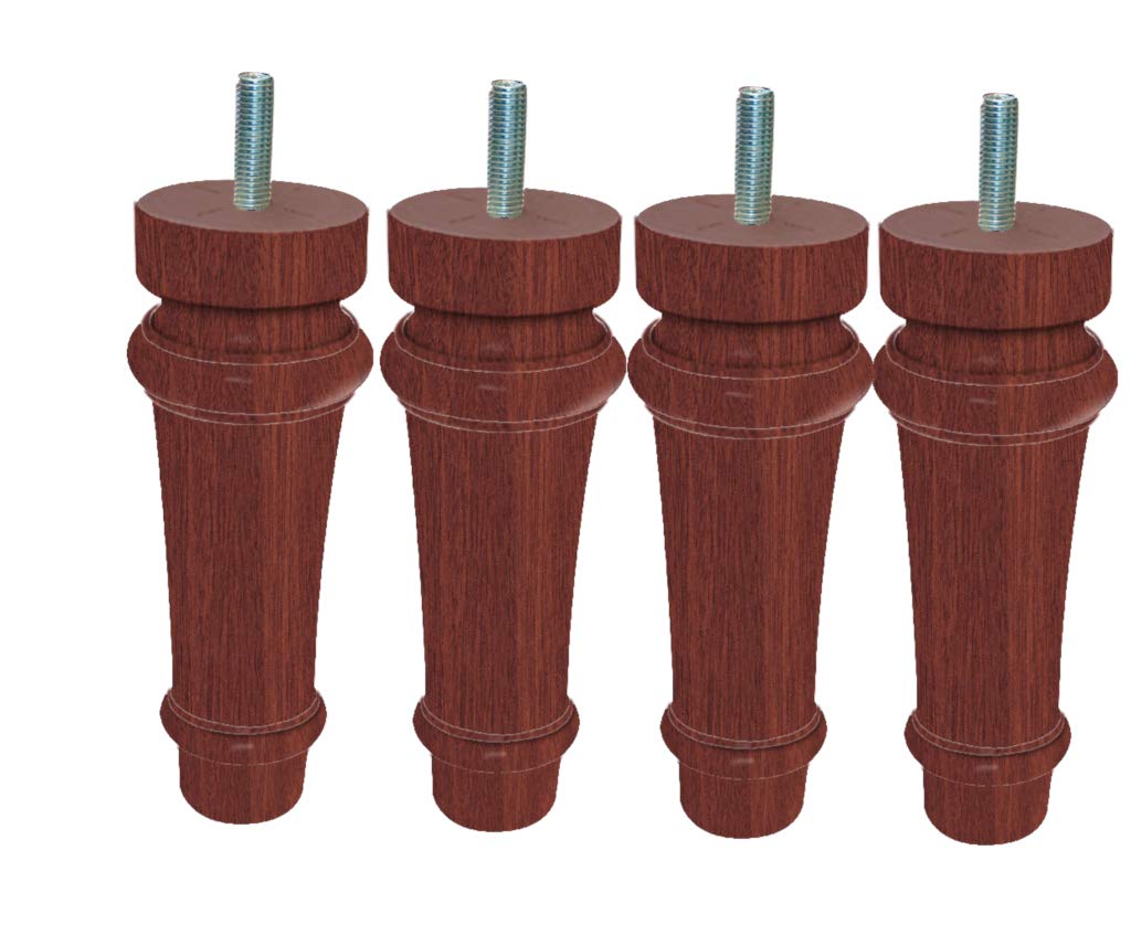 Margot – Royal Louis XVI Base 5.5 "X 5.5" Pack of 4 18 cm, Wood, mahogany, 5,5 x 5,5 x 18 cm
