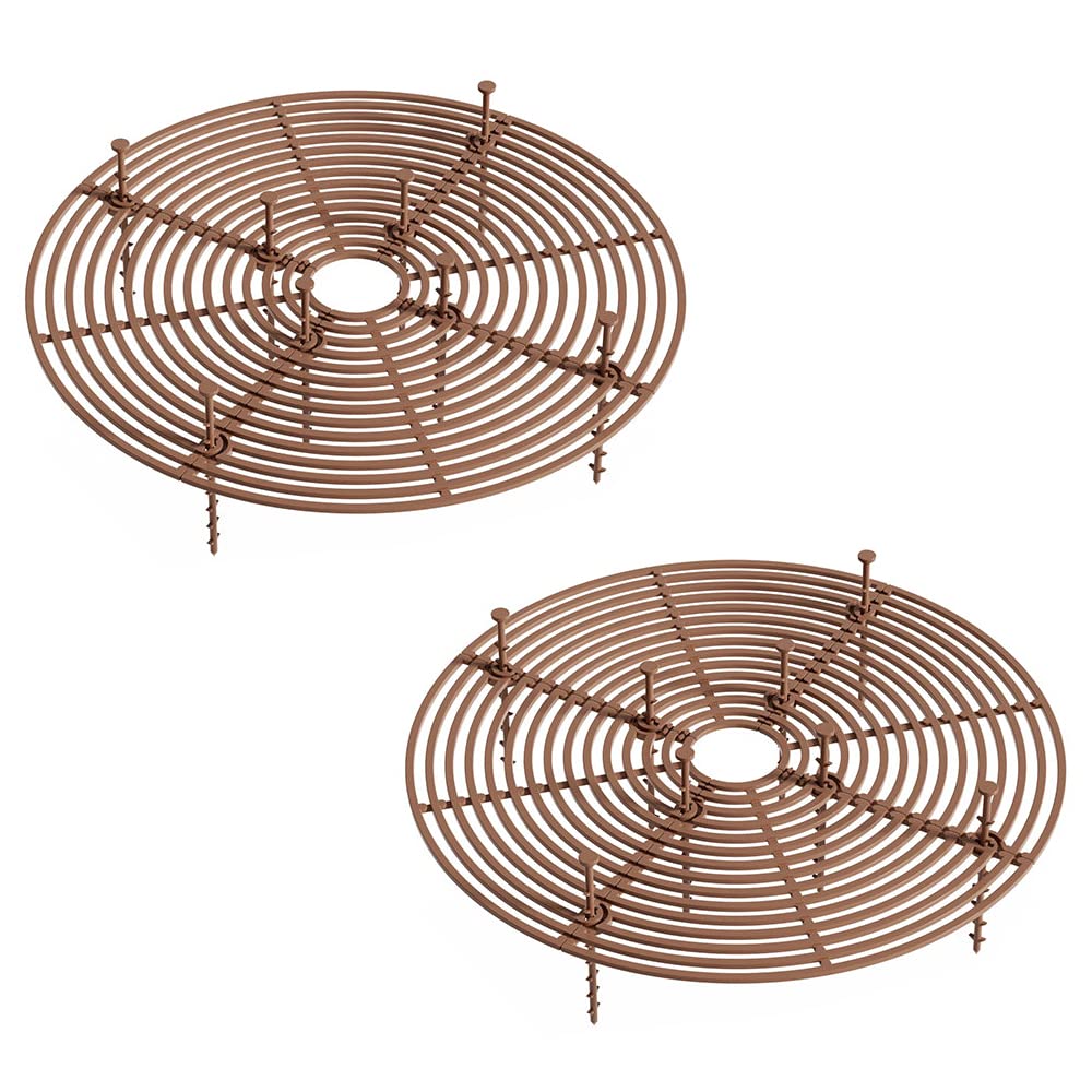 Modixun 2Pack Plant Pot Grid, Cuttable Flower Pot Soil Cover Protectors with Deep Stakes, Dogs, Cats Digging Stopper, Plant Grid Pot Cover, 30cm Diameter