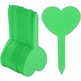 HARFINGTON 100pcs Plastic Plant Labels 3.26" x 1.97" Reusable Waterproof & Sun-Proof Garden Tags for Nursery Potted Herbs Flowers, Green