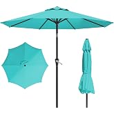 Tobeos 10FT Patio Umbrella, Outdoor Umbrella with Push Button Tilt and Crank, 8 Sturdy Ribs, UV Protection &amp; Waterproof Market Umbrella for Pool, Backyard, Beach,Deck