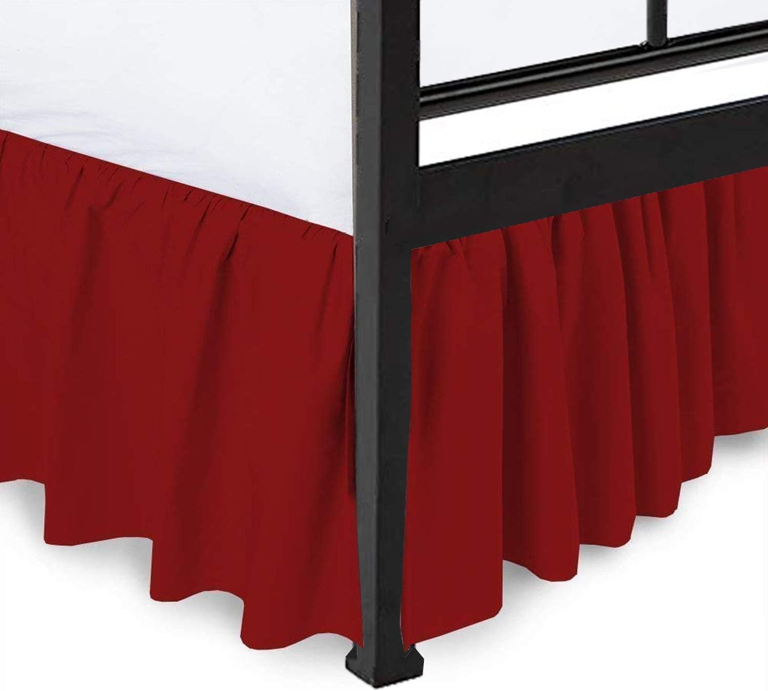 Burgundy 6 Inch Drop Bedskirt Expertise Tailored fit Wrinkle Free Dust