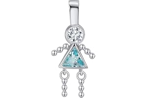 GINGER LYNE COLLECTION Birthstone Baby Boy Charms for Mom by Ginger Lyne Birthday Kids Girl Pendants for Grandma Family Tree Necklace for Women Cubic Zirconia Sterling Silver