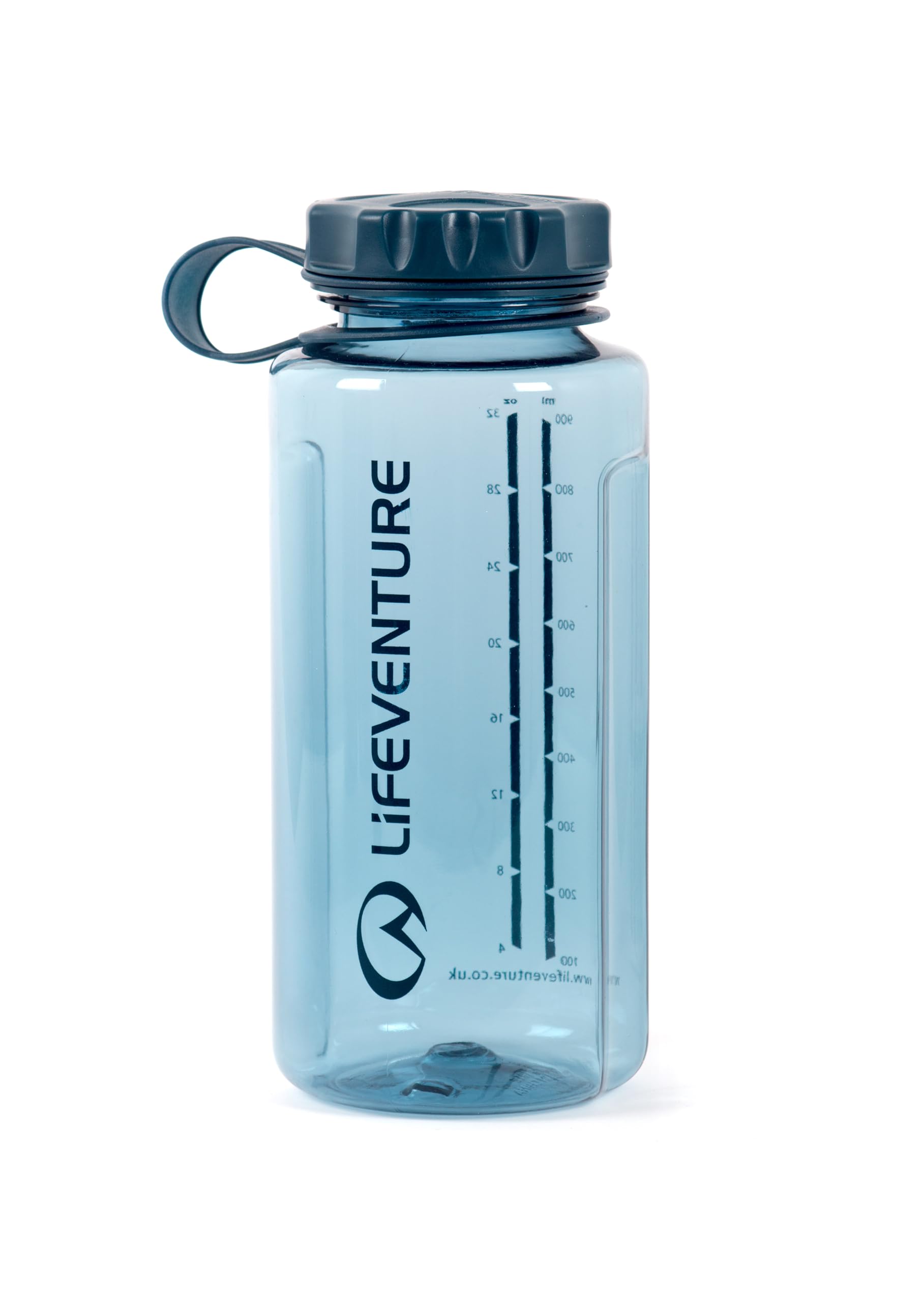 Lifeventure 1 Litre Tritan Flask for Hiking, Camping, Outdoor Sports, Made From BPA-Free Material, Leak-Proof, Screw-Top Lid, With Side Volume Measurements