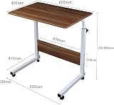 Youyijia Height Adjustable Mobile Table 40x60 cm Dark Wood Laptop Desk view 2