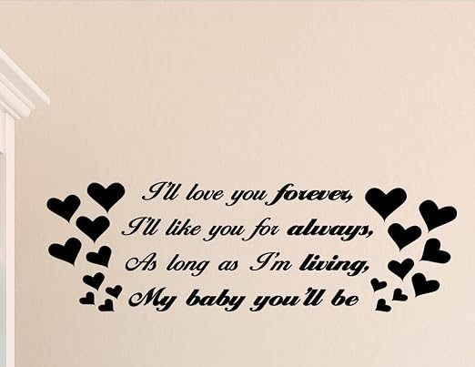 Je T Aime Pour Toujours Je T Aime Pour Toujours Aussi Longtemps Que Je Suis Vivant Mon Bebe Que Tu Seras Sticker Mural En Vinyle Avec Citation Me Amazon Fr Cuisine Maison