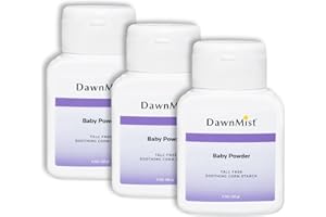 Dukal DawnMist Baby Powder with Cornstarch, 2 oz – Pack of 3 – Gentle, Talc-Free Powder for Soft Skin, Diaper Rash Relief, and Everyday Use