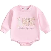 CREAIRY Baby Girl 1st Birthday Outfit One Silly Goose Bubble Romper Sweatshirt Long Sleeve Bodysuit T-Shirt Fall Clothes