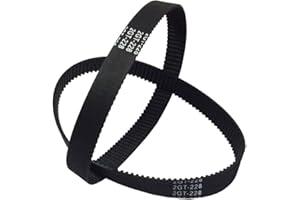 BEMONOC 3D Printer Parts GT2 Conveyor Belts 228-2GT-9 Timing Belt L=228mm W=9mm 114 Teeth Closed Annular Synchronous Belt Pack of 2pcs