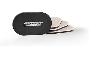 Super Sliders 3 1/2" x 6" Oval Reusable Furniture Sliders for Hard Surfaces - Effortless Moving and Surface Protection, Beige (4 Pack)