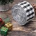 URATOT Christmas Gift Wrapping Plaid Burlap Ribbon Christmas Gingham Wired Ribbon for Christmas Tree Crafts Decoration, Floral Bows Craft