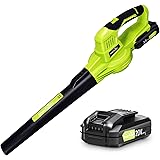 Leaf Blower - 20V Leaf Blower Cordless with Battery & Charger, Electric Leaf Blower for Lawn Care, Battery Powered Leaf Blowe