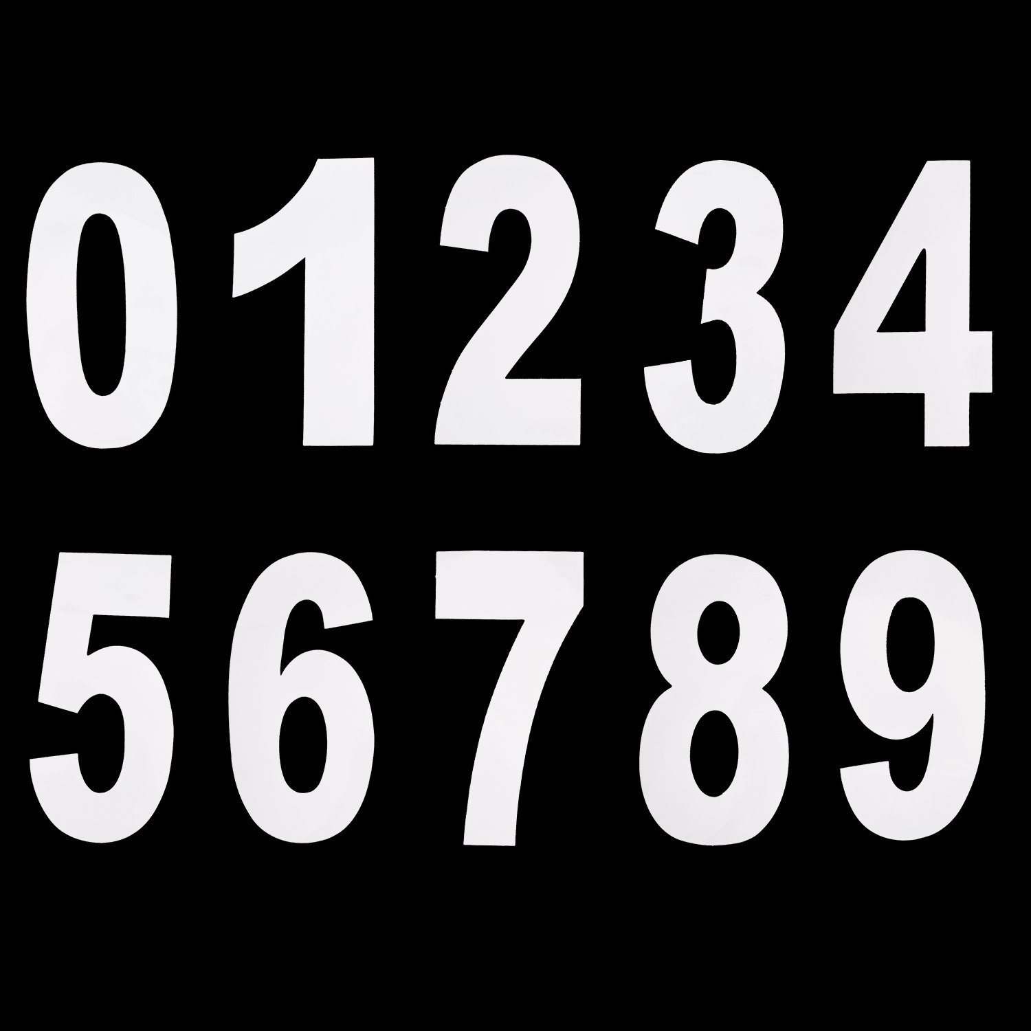 2 x Set of White 0-9 Numbers - Removable Self Adhesive Waterproof Durable Vinyl Stickers - Digitally Cut to the sticker Shape - size 20mm