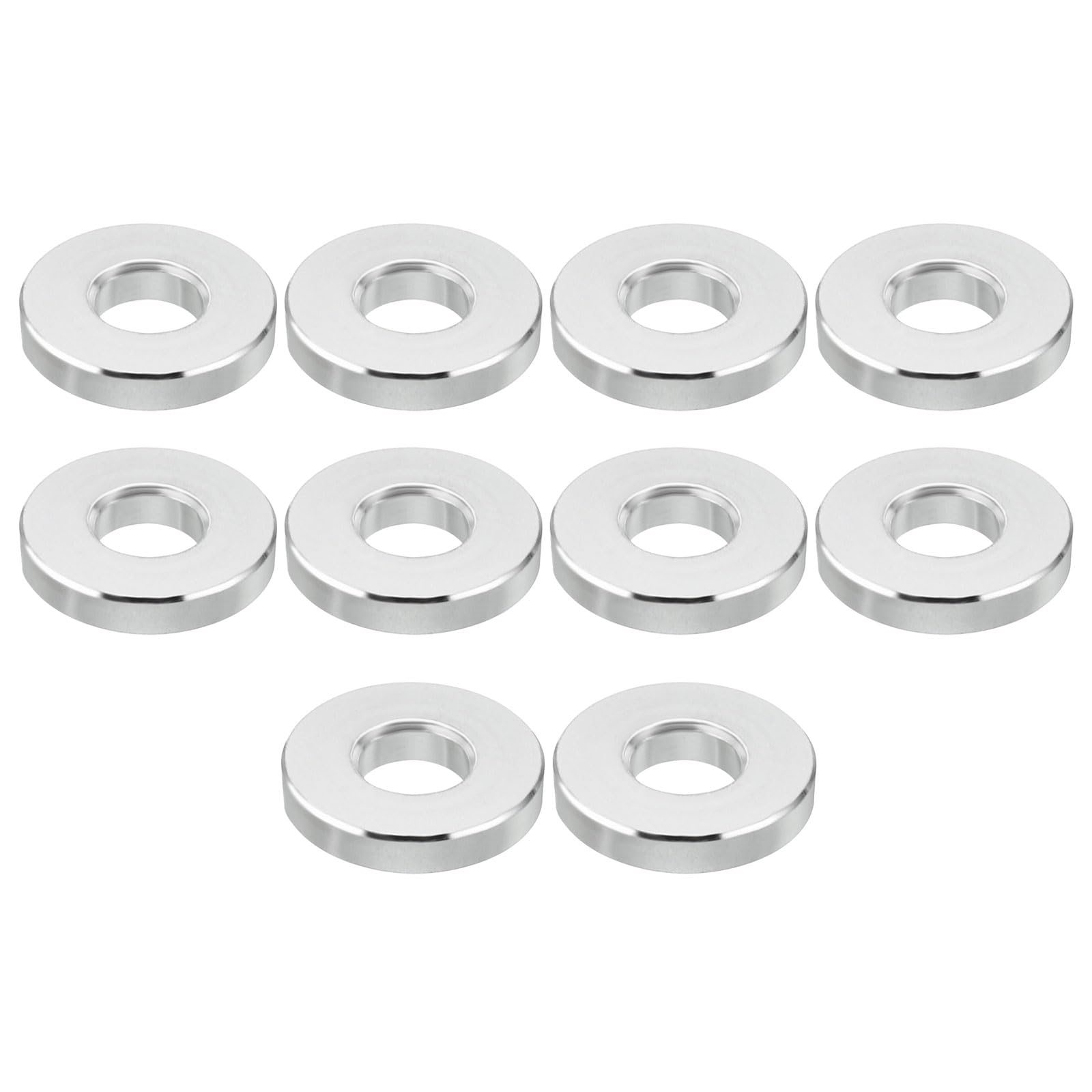 PATIKIL M6 Aluminum Spacers, 10 Pcs Metal Spacer Aluminum 6.2mm ID x 15mm OD x 3mm L Aluminum Spacer Screw Standoff Round for 1/4" or M6 Screw Bolts
