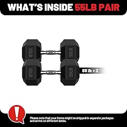 PAPABABE Dumbbells Weights Rubber Encased Hex