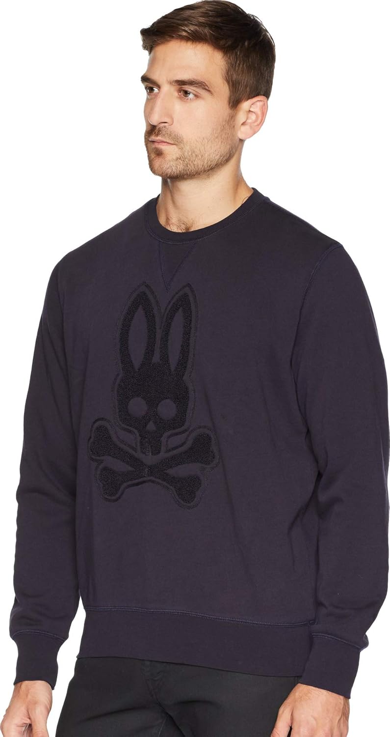 Psycho Bunny Mens Loop Embroidered Logo Sweatshirt Fashion Hoodies & Sweatshirts Men
