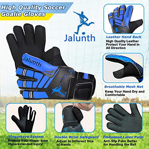 image for Jalunth Goalie Goalkeeper Soccer Gloves for Kids Youth Adults Goal Kee