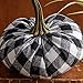 Your Heart's Content Black Buffalo Plaid 6.25 inch Velvet Pumpkin, Modern Rustic Mantle Decor, Entryway Decor, Farmhouse Cozy Home Decor, Table Centerpiece (Buffalo Plaid)