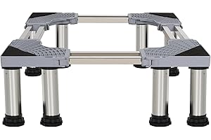 Kokorona Washing Machine Stand Mini Fridge Stand with 8 Strong Feet (9-10.2in High, Dual-Tube), Adjustable Refrigerator Base Multi-Functional Washer Dryer Pedestals, Max Load 606LBS