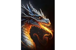 igoodom Dragon 5D Diamond Art Painting Kit for Adults, Round Full Drill Diamond Dots DIY Wall Decor 12 x 16inch