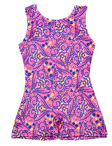Wah Na Toddler Girls Pink Bubble One Piece Gymnastics Unitard For 6x
