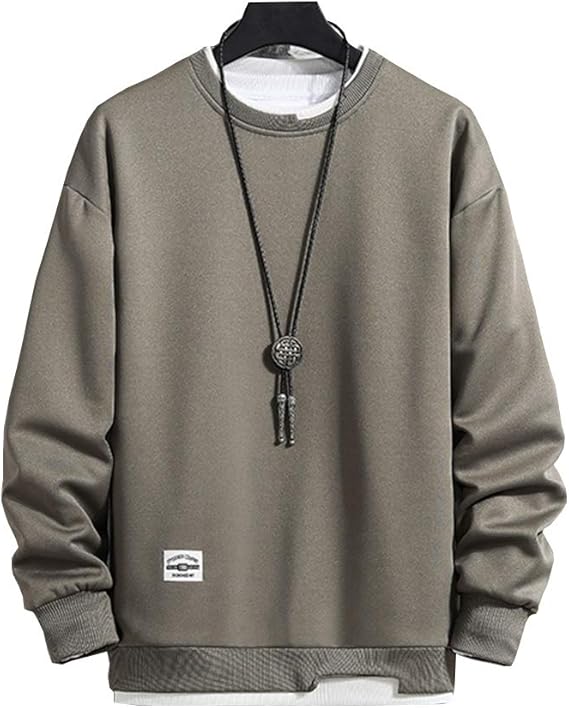 Amazon トレーナー メンズ 薄手 無地 おしゃれ スウェット プルオーバー 春 秋 冬 Tシャツ 長袖 ゆったり パーカー カジュアル 丸首 やわらかい 軽い トレーナー パーカー 通販