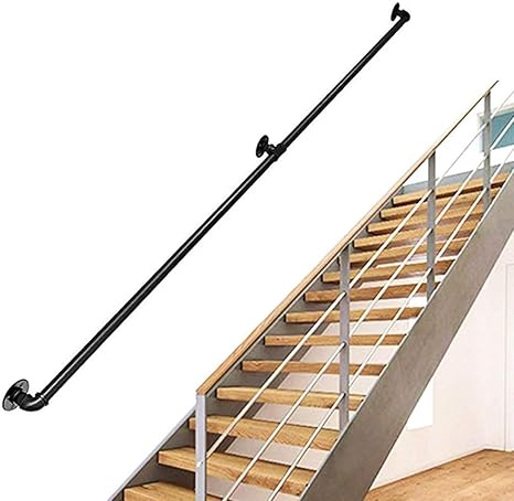Amazon Co Jp 手すり 階段の手すり 完全なキットは 自宅の病院は 高齢者の子供の安全ノンスリップ黒の鍛造鉄の壁は手すりを取り付けられたロフト長さ30 600センチメートル Size 550cm ホーム キッチン
