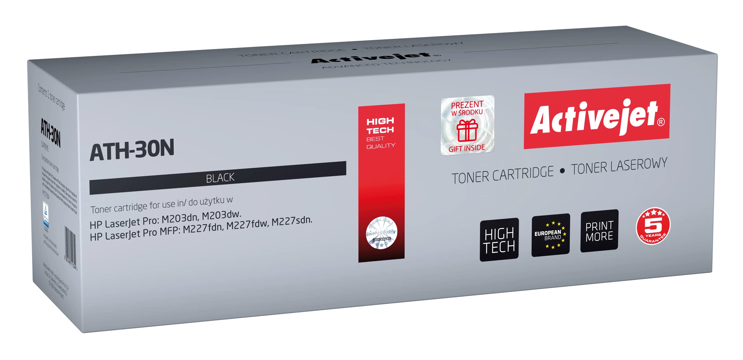 Activejet Ath-30N Toner For HP Printer, Replacement Hp 30A Cf230A; Supreme; 1600 Pages; Black.