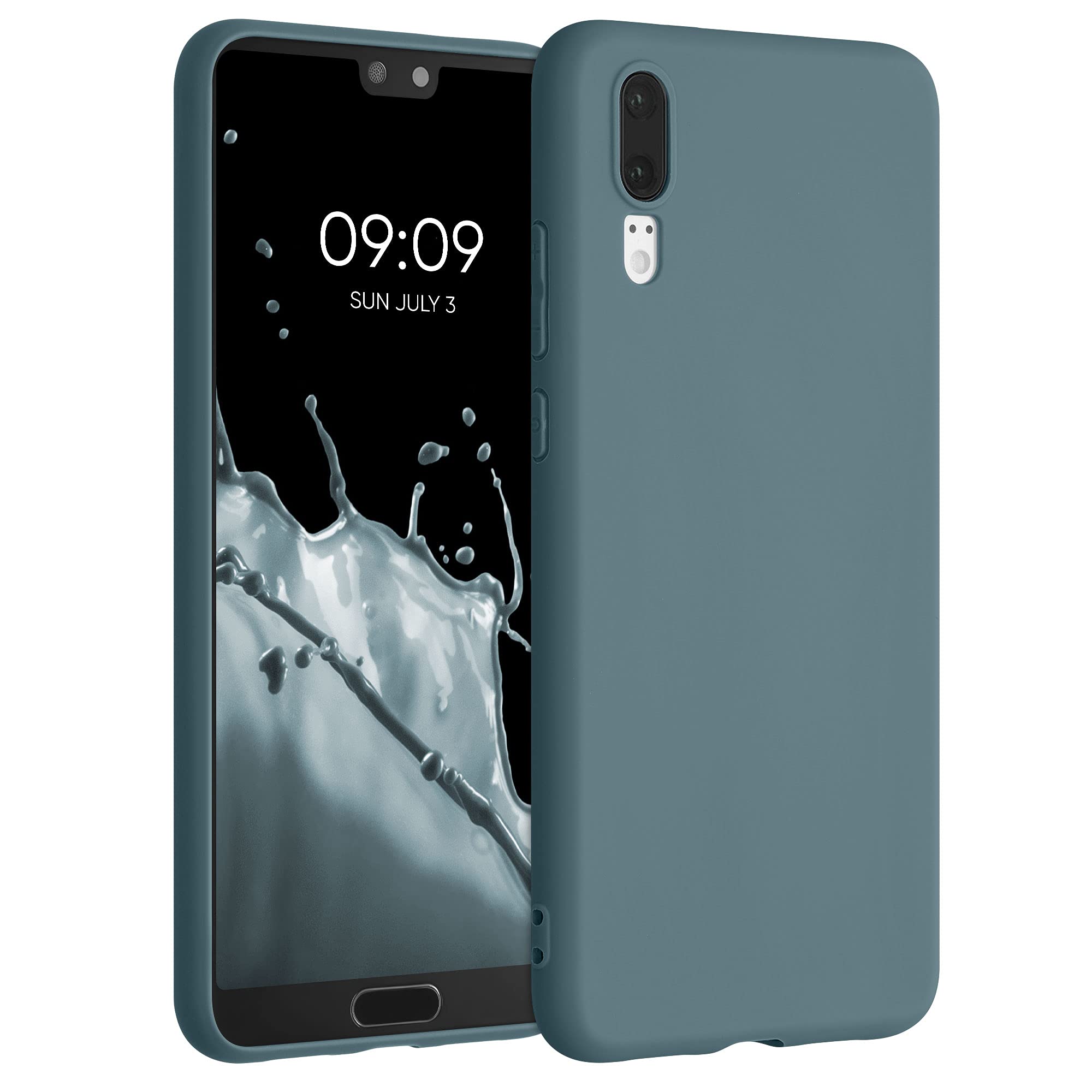 kwmobile Case for Huawei P20 Case - Soft Cover - Shockproof TPU Material - Wireless Charging - Arctic Night — image 1
