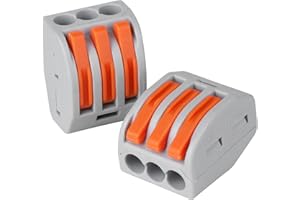 MAVIDAY Lever Nut Wire Connector, 3 Port PCT-213, Assortment Conductor Compact Wire Connectors Terminal Block Wire Push Cable Connector 50pcs