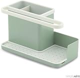 simplywire Sink Tidy Caddy with Drip Tray Sage Green White view 2