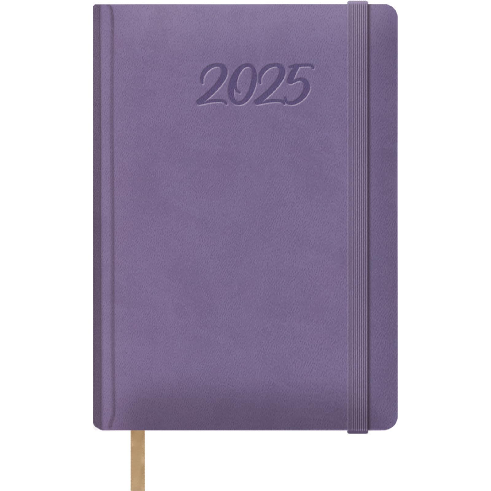 Dohe - 2025 Diary – Day by Page, A5 Size (15 x 21 cm), 12 Months January to December, Leatherette Hardcover, Planner in Spanish, Office Supplies – SAMBA Purple