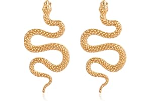 SORA TUKI Snake Earrings for Women Silver Snake Earrings Dangle Gold Snake Drop Earrings Black Snake Earrings Snake Jewelry Serpent Earrings Silver Gold Snake Accessories
