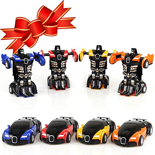 XHAIZ Toy Cars, Transformers Rescue Bots Toy for Boys One Step, Boys Gifts 4-pack