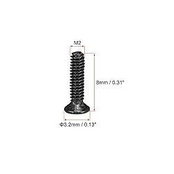uxcell M2 x 8mm Phillips Screw Fastener Black for