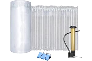 12in x 164FT Large Bubble Cushioning wrap Roll - Inflatable air column wrap Packing Material, Bubble Roll Wrap with Free Pump