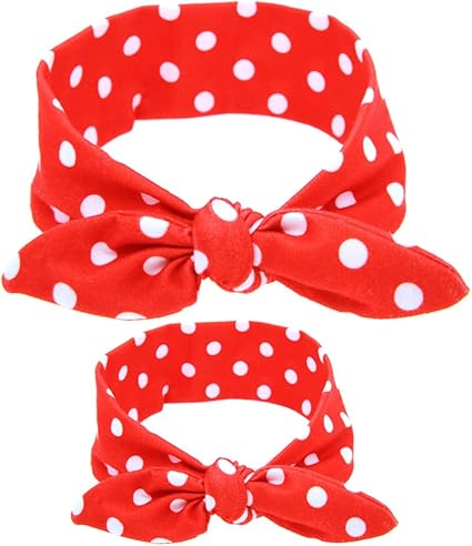 Jingyuu Bebe Mere Bandeau Cheveux Fille Bebe Forme De L Oreille Du Lapin Bandeau Elastique Serre Tete Wrap Photographie Belles Cheveux Accessoires Treillis Classique Rouge Amazon Fr Cuisine Maison