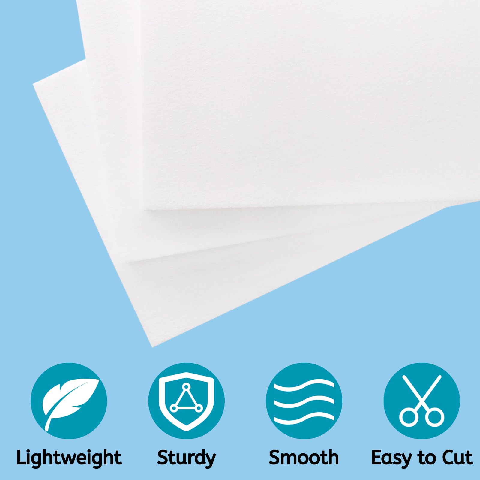 YOUEON 7 Pack Craft Foam Blocks, 17x11x1 Inch White Foam Rectangle Blocks, Polystyrene Sheets, EPS Boards for Arts and Crafts, Sculpting, Modeling, School, Home