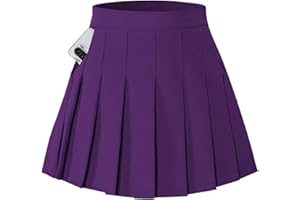 SANGTREE Women Girls Pleated Skirts with Shorts, Elastic Waist Uniform Plus Size Tennis Casual Skirt, 2 Years - US 4XL