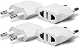 Unidapt European Plug Adapter Power Converter, Travel from USA Us to EU Europe Italy Plug Adapters, European Travel Plug Adapters from America to Europe Outlet Adaptor (4 Piece)