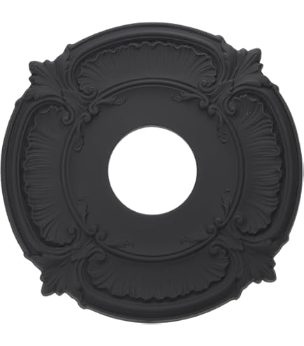 ELFCAB 2 PCS Vintage Carved Flower PU Ceiling Medallion For Light Fixtures And Ceiling Fans 10-1 - View #6