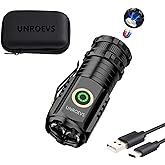 UNROEVS Mini Flashlight 2550 Lumens Rechargeable USB C Charging, Small EDC Flashlight 5 Modes, Pocket Light with Clip, Magnetic Flashlight for Outdoor,Gifts for Hunting Camping Essentials Gear