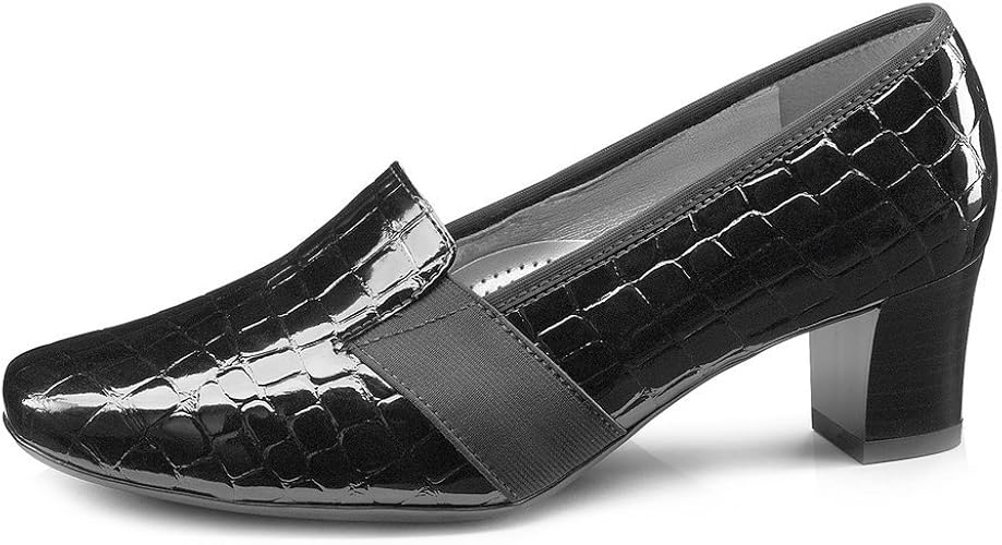 black croc court shoes