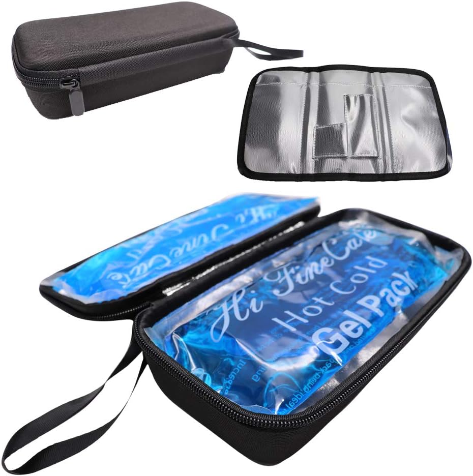 Insulin Cooler Travel Case - Insulated Portable Diabetic Pouch with 2 Gel Ice Packs - Reusable Lightweight & Durable for Medications Diabetes Pen, and Supplies, Black (Insulin Cooler Case): Health & Personal Care