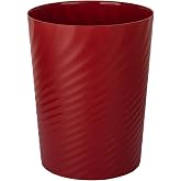 UUJOLY Plastic Small Bathroom Trash Can Wastebasket Garbage Can, Red | Sturdy-Easy to Clean, Bathroom, Laundry Room, Kitchen, Office, Kids Room, Dorm, Bedroom, 1.8 Gallon